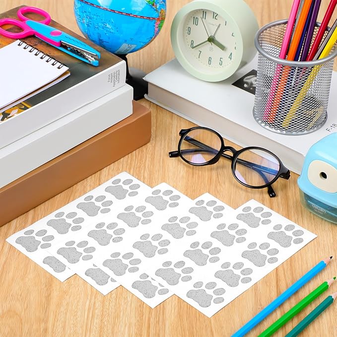 120 Pairs Silver Eye Black Bulk Tiger Paw Football Stickers Sport Glitter Eyeblack Sticker Team Spirit Accessories for University College Game Day Sports Fans Themed Party Supplies