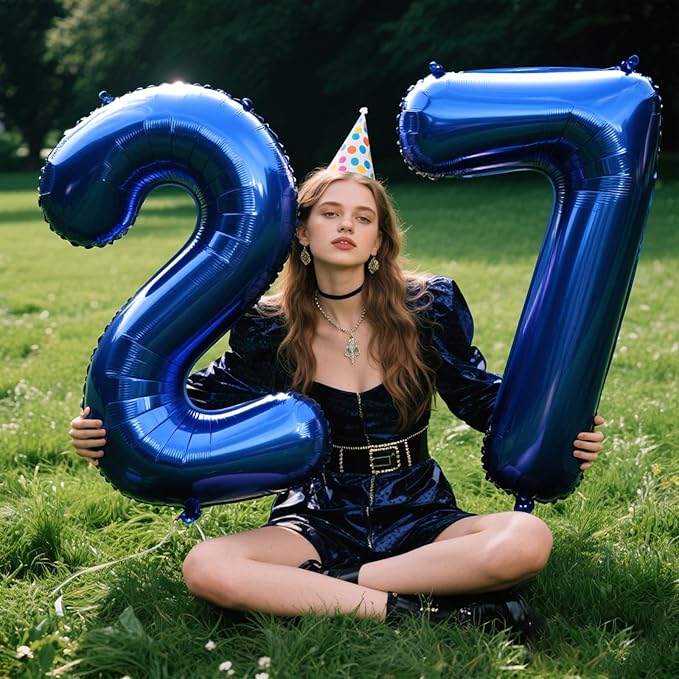 40 Inch Number Blue 7 Balloon,Large Dark Blue Foil Number Balloons 7 17 27 70 for Boys Girls Men Women Digit 7 Balloons Birthday Anniversary Events Party Decorations Supplies