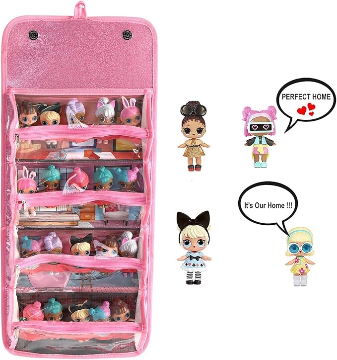 Leeche Storages & Display Case for Dolls Compatible with All LOL Surprise Dolls,Easy Carrying Storage Organizer Clear View Case