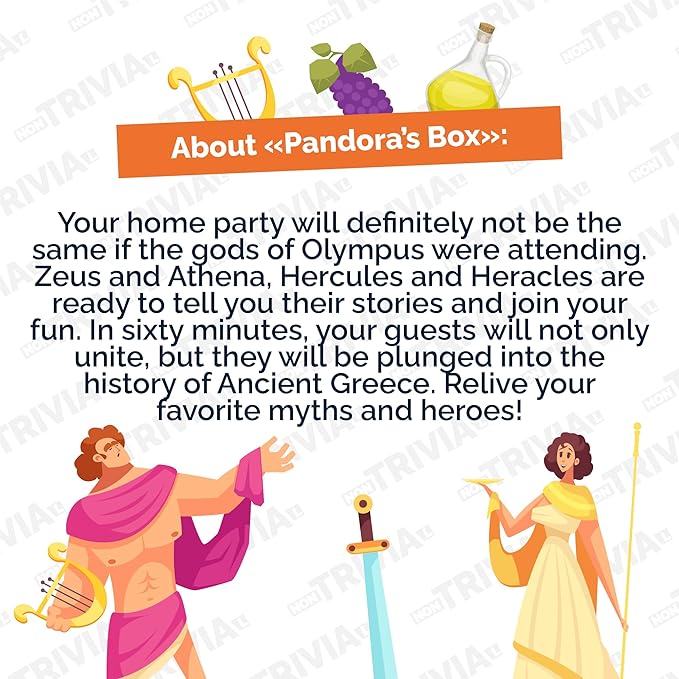 Couch Trivia Digital Game A Fun and Educational Game About History with Virtual Host for Kids (Pandora's Box)