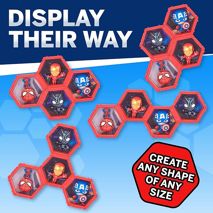 WOW! PODS 4D Marvel - Spiderman & Black Panther (2 Pack) - Unique Connectable & Collectable Action Figure Toy, Wall/Shelf Display, Easter Basket Stuffers, Marvel Toy Figures, Kids Gifts