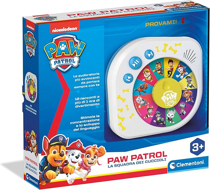 Clementoni Tells Paw Patrol stories – tells stories for children, many adventures of the Paw Patrol puppy team, interactive game for children from 3 years old, language