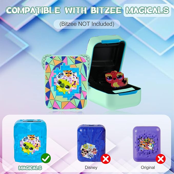 Silicone Case for Bitzee Magicals Interactive Toy, Protective Sleeve 2 in 1 Cover + Lanyard for Bitzee Magicals Interactive Toy Electronic Pets Accessories - Mint Green