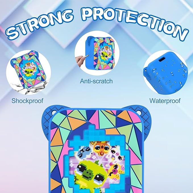 Silicone Case for Bitzee Magicals Interactive Toy, Protective Sleeve 2 in 1 Cover + Lanyard for Bitzee Magicals Interactive Toy Electronic Pets Accessories - Blue