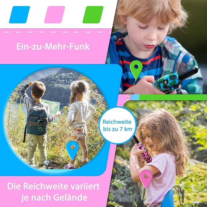 Walkie Talkies for Kids 3 Miles Long Range, 22 Channels Walkie Talkie with Clear Sound, Outdoor Camping Toys for Boys and Girls Age 6-8, Easter Basket Stuffers, Easter Gifts for Kids