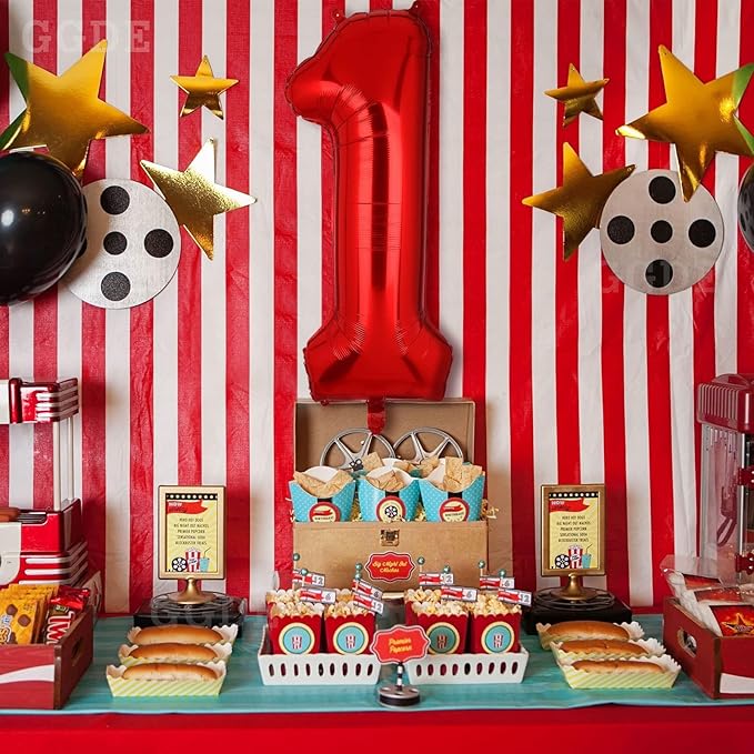 40 Inch 1 Red Number Balloons Mylar Foil Helium Digital Balloons Baby Shower 1st Birthday Party Decor Supplies