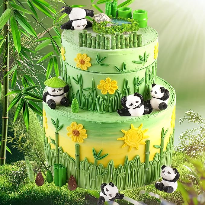 23PCS Panda Cake Toppers Panda Cake Decorations for birthday party supplies