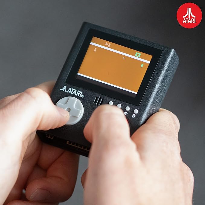 Official Atari Cartridge Handheld Mini Arcade Console with 3 Games - Pong, Asteroids & Missle Command, 2" Colour Screen, Keyring, Gaming Gift for Him and Her