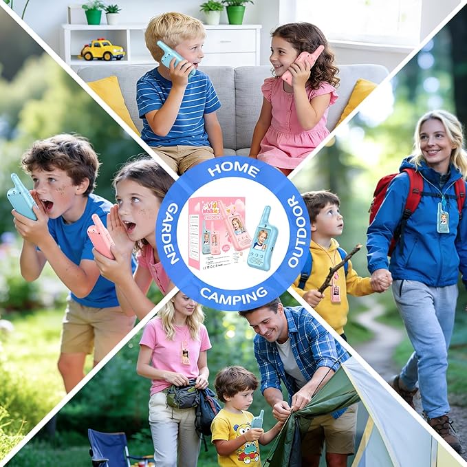 Video Walkie Talkies for Kids – Rechargeable Kids Walkie Talkies 2 Pack with Voice Changer & Cartoon Avatar, 1000 ft Range, Fun Toys for Outdoor Camping, Hiking, Birthday Gift for Boys Girls Ages 3-12