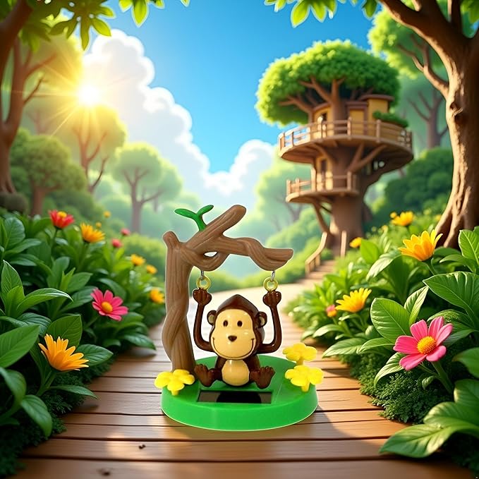 Brown Cute Solar Powered Dancing Monkey,Solar Monkey Swinging Animated Bobble Dancer,Solar Powered Car Dashboard Interior Decoration Desktop Ornaments Dancing,Solar Power Kits,Learning and Education