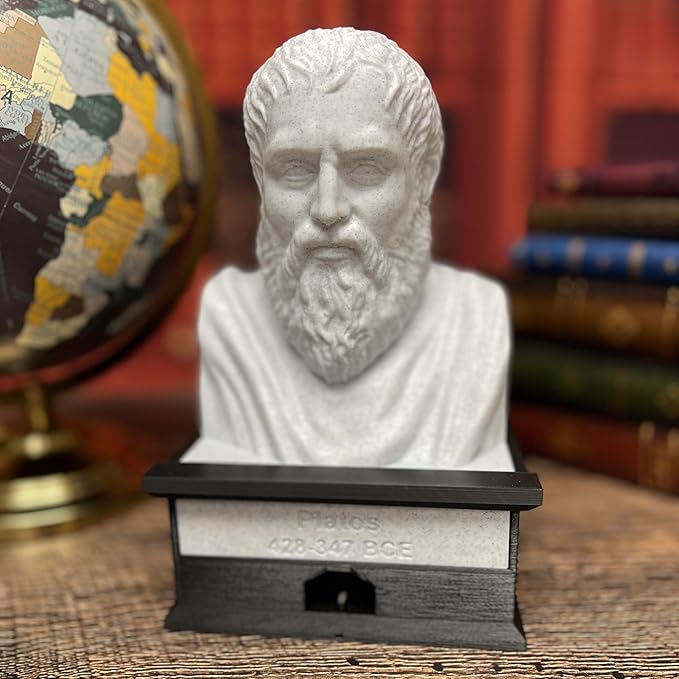 MunnyGrubbers - Platos - Talking Busts - Plastic Collectible Toy - Press The Button for a Quote or Fun Fact - (Marble)