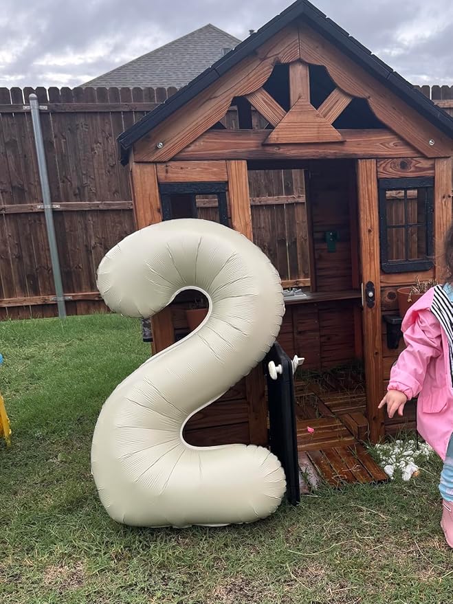 40 Inch Cream Number 3 Balloon, Giant 3 Number Balloons for 3rd Birthday Decorations, Party Supplies for Baby Boy Girl, Cream Party Decor