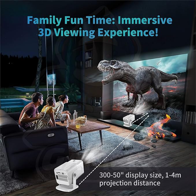 HCS350 Pro Projector and game,Retro 4K Smart Game Projector 1280*1080P Built-in 30000 Games,Portable video game with 2 Wireless Controllers,5G WiFi Bluetooth,HDMI,Android 12,home theater,office