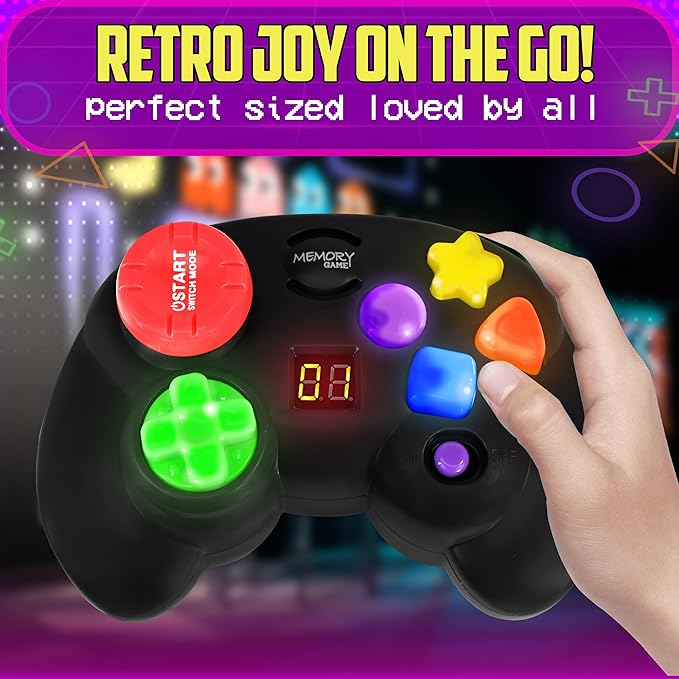 Skywin Light Up HandHled Memory Game Controller – Fun Electronic Game for Ages 4-8, Educational Toy and Gifts for Smart Kids Who Love Lite Brite and Perfection Games