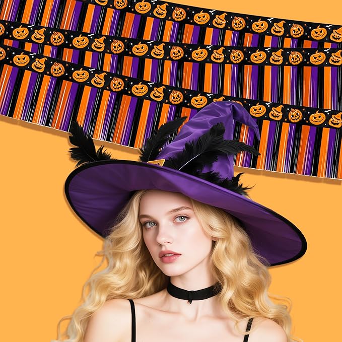 OHOME Halloween Party Decorations - 2 Pack Trick or Treat Streamer Backdrop Banner for Home Wall Door Office - Halloween Decorations Indoor Outdoor Birthday Party Favors Supplies,10 FT