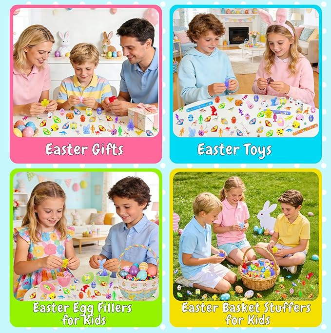 Voiiake Easter Egg Fillers & Basket Stuffer Essentials for Teens Kids, 100Pcs Small Toys & Party Favors for Boys Girls, Treasure Box Toys for Classroom, Egg Hunt Party Supplies, Carnival Prizes