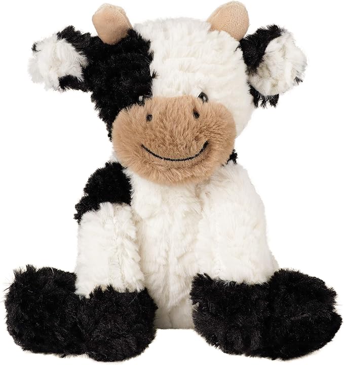 Hopearl Adorable Plush Cow Toy Floppy Dairy Cattle Soft Stuffed Animal Cute Birthday Gifts for Boys Girls Kids Toddlers, 9''