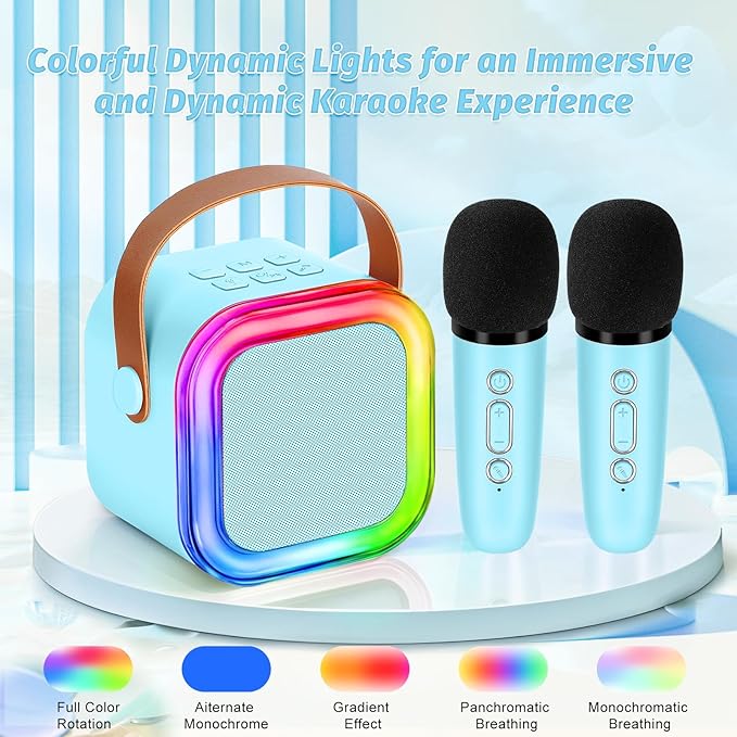 Mini Karaoke Machine for Kids,Girl Toys,Karaoke Microphone Wireless for Kids,Gifts for 4,5,6,7,8,9,10 Year Old Girl Toys (Blue)