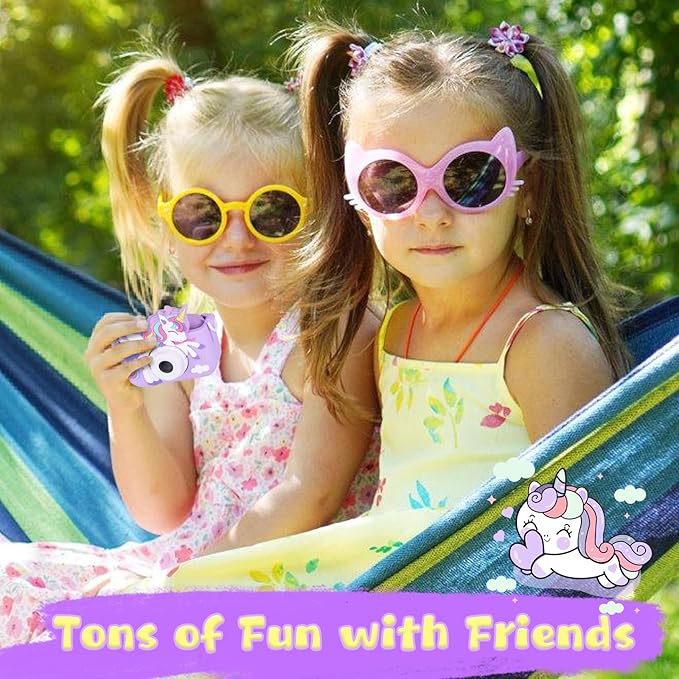 2-Pack Camera for Kids Girls Age 3-8, Toddler Kids Digital Camera Christmas Birthday Gifts for 3 4 5 6 7 8 Years Old Girl, Unicorn + Dinosaur