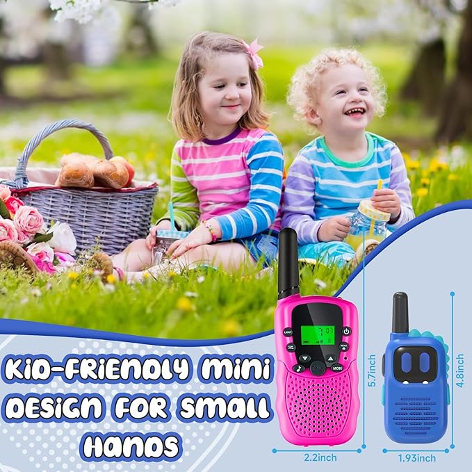 Selieve Walkie Talkies Kids with Dinosaurs Silicone Sleeve 1000FT Range 2 Channels 2 Way Radio,Boys Toys Age 4-6 Toddler Walkie Talkies 3-12 Year Old Boy Birthday Gifts Children Backyard Toys