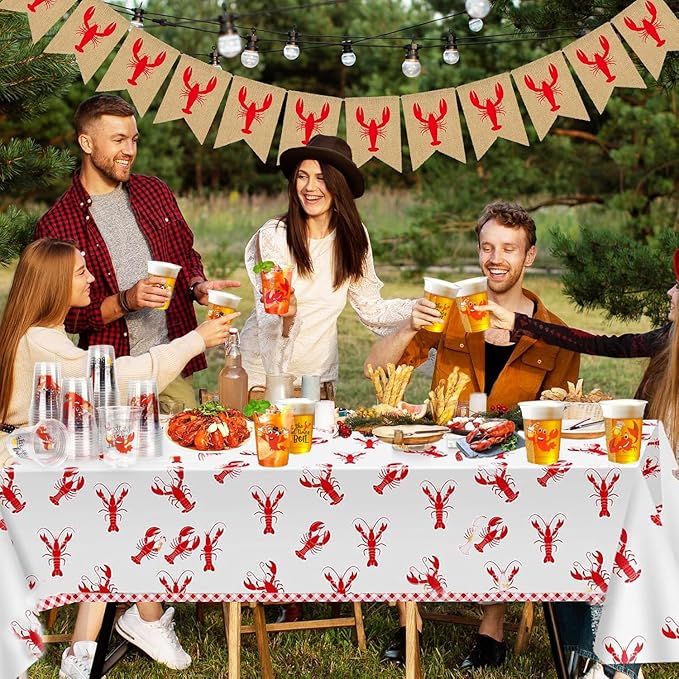 100 Pcs Crawfish Boil Cups, 16 oz Plastic Cups Disposable Party Decoration Lobster Cup Drinking Tableware for Party Supplies