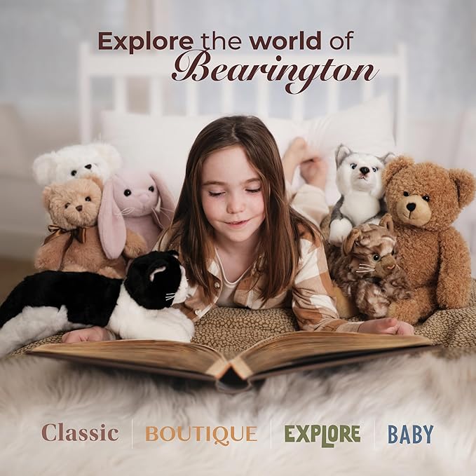 Bearington Lil' Jinx Black Cat Plush - 8" Realistic Black Cat Stuffed Animal Toy with Soft Fur and Lifelike Details - Adorable Kitty Plushies Gift for Kids, Toddlers, and Animal Lovers