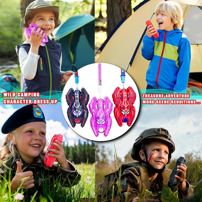 Spiders Walkie Talkies for Girls Toys|Walkie Talkies for Toddlers Age 3-8 Year Old|Camping Gear Outdoor Hiking Newsletter|Long Distance Wireless Telephone Receiver for 3-5 4-8 Year Old Kids Gifts