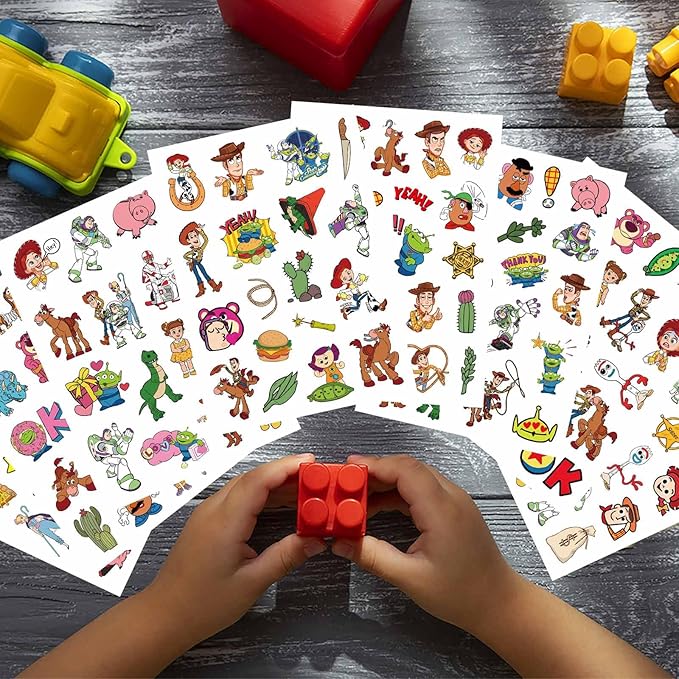 Toy Inspired Stickers, Scrapbooking, 32 Different Sheets, Teacher Reward Stickers Prizes, Toy Inspired Themed Birthday Party Favors Supplies,Recommended Age 18 (Style A)