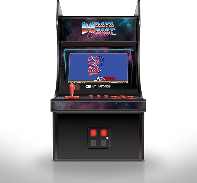 My Arcade Data East Classics Mini Player - 10 Inch Mini Arcade Machine Cabinet - 34 Retro Games Included - Heavy Barrel, Caveman Ninja, and More - Licensed Collectible