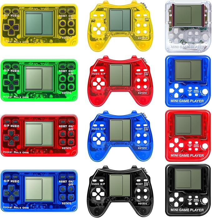 12Pcs Video Game Party Favors for Kids, Arcade Video Game Keychain Video Game Party Supplies