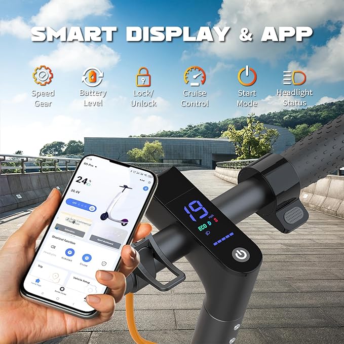 VOLPAM Electric Scooter, 350W/500W Powerful Motor, 8.5"/10" Solid Tires, 19/21Mph, 28/23/21/16 Miles Max Range, Dual Braking