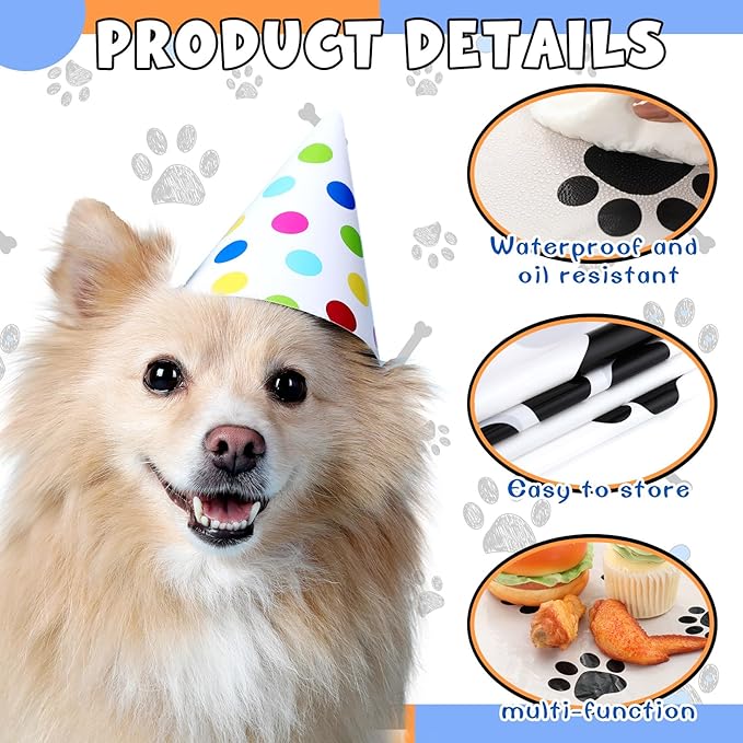 4 Pack Puppy Dog Pet Paw Print Plastic Tablecloth 54 x 108 Inches Red Blue Yellow Table Cover Paw Print Disposable Rectangle Table Cover for Pet Blue Dog Birthday Party Supplies