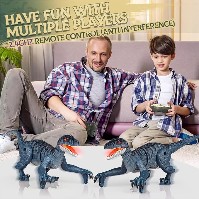 Remote Control Dinosaur, Mini Dinosaur Toys for Kids 3-5, 5-7, 2.4GHZ, Walking,Rechargeable, Demo Function, Gifts for Boys Girls (Small)