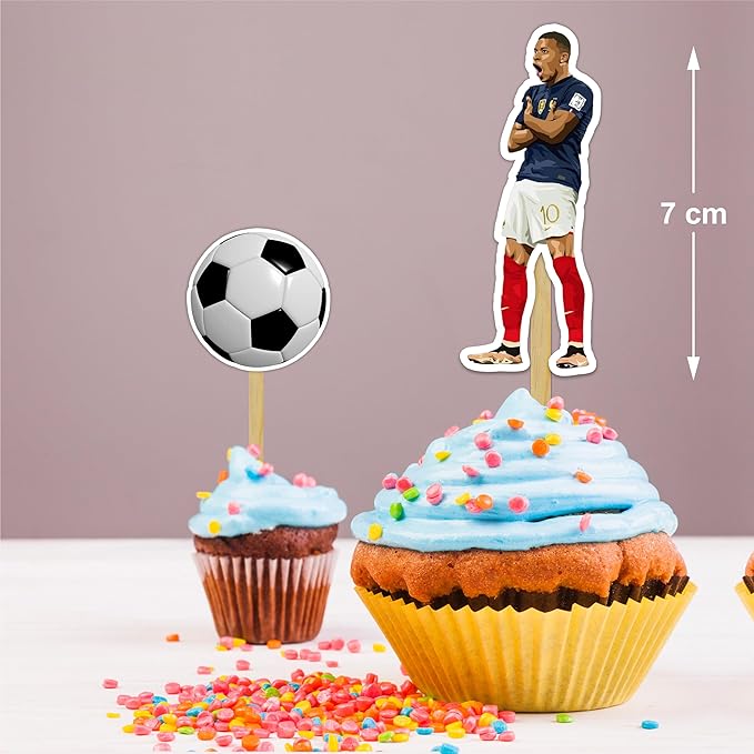 Soccer Football Cupcake Topper – Sports Theme Cupcake Topper for Birthday Celebrations and Match Day Parties, Football Inspired Decorative Cake Topper for Dessert Tables, Team Events.