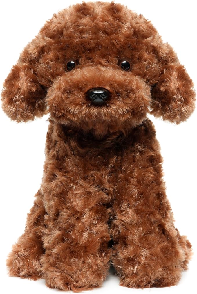 Adorable Labradoodle Plush Toy Fluffy Red Brown Poodle Stuffed Animal Dog Puppy, 12.6" - Perfect for Kids, Babies, Birthday, Nursery