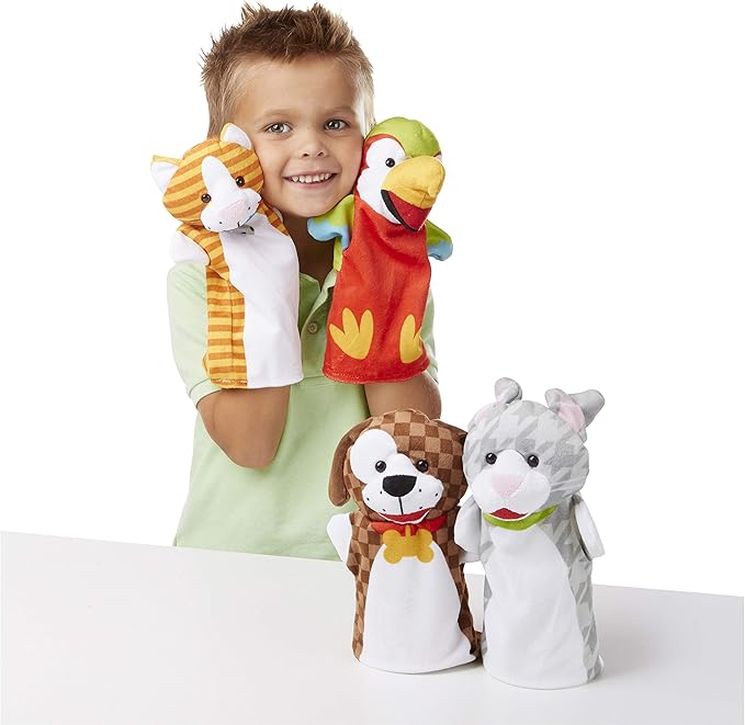 Melissa & Doug Playful Pets Hand Puppets (Set of 4)