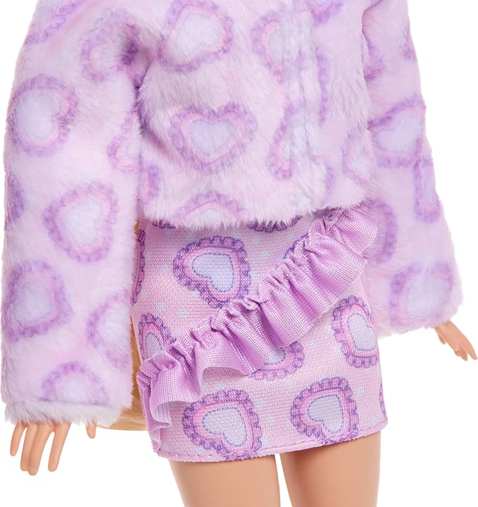 Barbie Cutie Reveal Doll & Accessories, Cuddly Series Kitten with 10 Surprises Including Color Change & Mini Pet