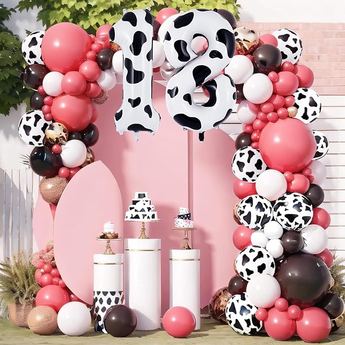 Cow Print Number 1 Balloon, Large 40 Inch Cow Number Birthday Balloons, Foil Mylar Number 1 Balloons for 1st first Birthday Party Decorations Supplies Animal Farm Cowboy Cowgirl Themed Party