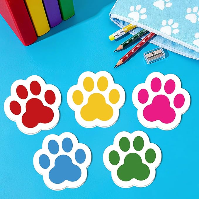WHALEISLAND Paw Print Party Favors Supplies Decorations for for Kids Birthday Blue Puppy Theme Goodie Bag Stuffer Pinata Filler Birthday Gifts