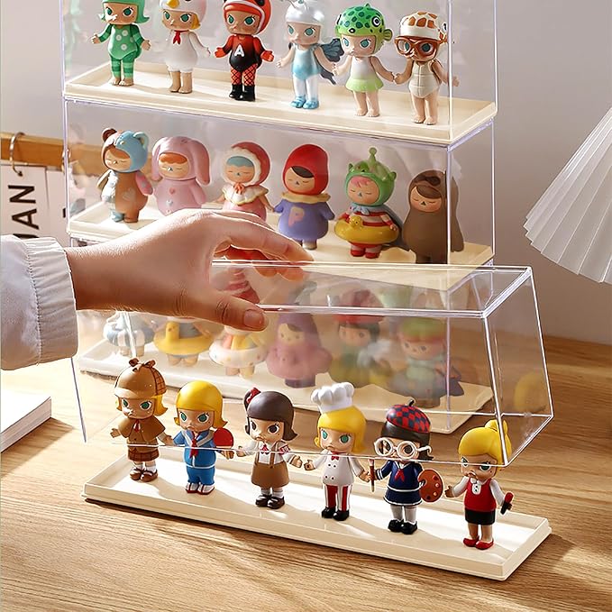 Clear Acrylic Display Case for Mini Pop Figures,Desktop Storage Cabinet Organizer for Doll Toy Collectibles, Action Figures, Mini Figurines Dustproof Protection