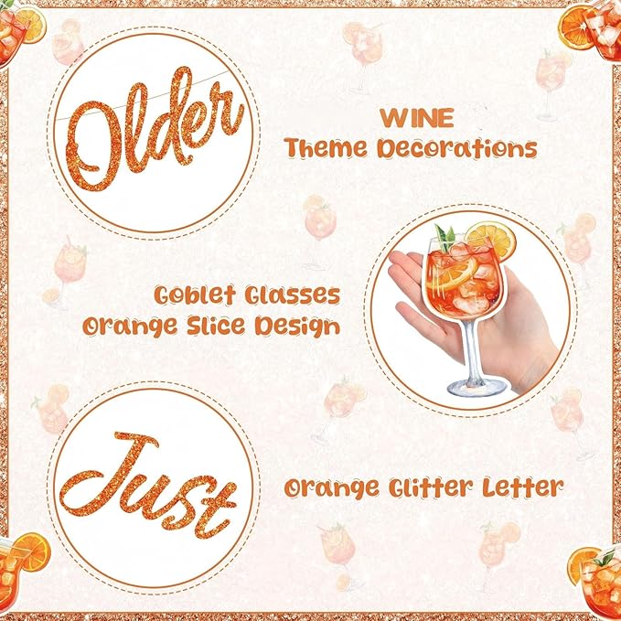 Maitys Just a Spritz Older Banner Margarita Party Decoration Spritz Decor Orange Citrus Cocktail Garland Lemon Citrus Birthday Party Decoration Glitter Letter for Bridal Shower Wedding Supplies