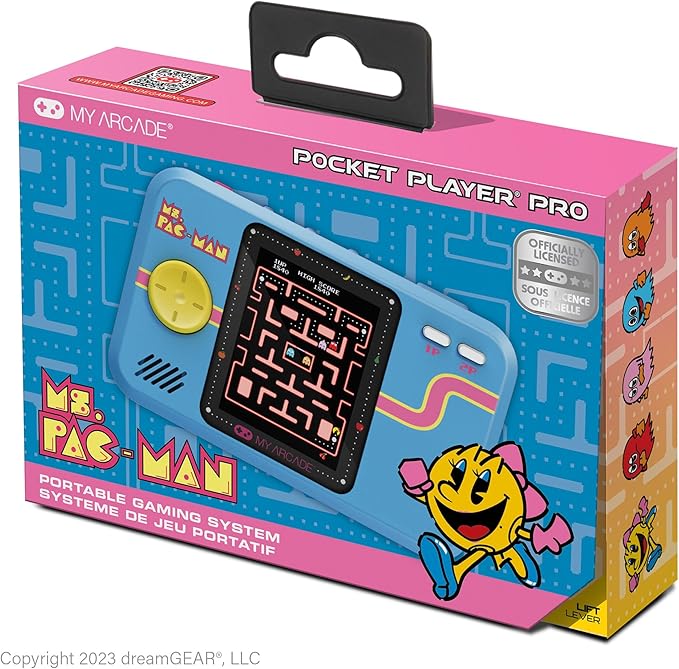 My Arcade Ms. Pac-Man Pocket Player Pro: Retro Games, Portable Games, 2.75" Color Display