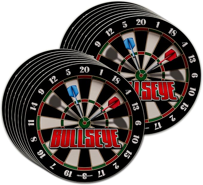 Darts Party Supplies - Dart Board Plates and Napkins - Adult Birthday Supplies - Father's Day Tableware Set Includes Plates Napkins Cups - Kit for 16
