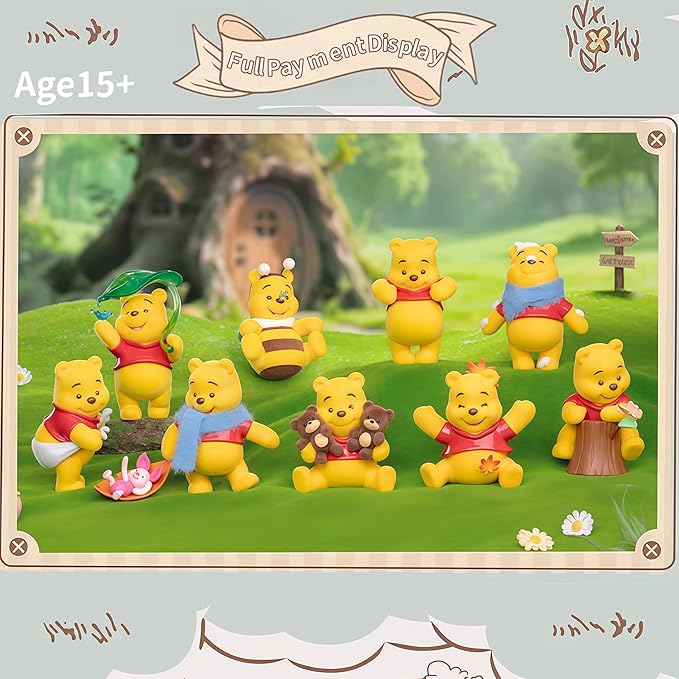 MINISO Winnie The Pooh Blind Box Happy Hour Series Blind Box Cute Desktop Ornaments Gift Collection Random One Piece