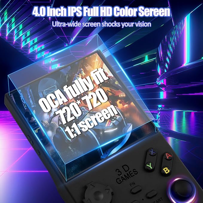 2026Newly Upgraded V40 MAX Retro Handheld Game Console with 256G Built-in 20000+ Classic Games, 4.0 Inch 4K HD IPS Screen Open Source Linux System, 4000mAh Battery, Portable Pocket Video Game Console