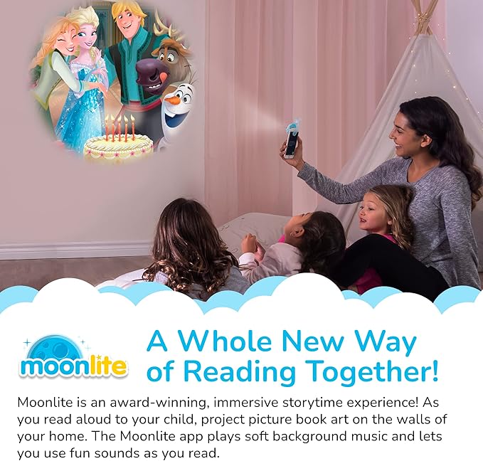 Moonlite Storytime - Disney's Frozen Elsa’s Birthday Storytime Disc - A Magical Read Together - Projector Sold Separately - Digital Story w/ Sound FX - Learning Gifts for Kids Ages 1 Year & Up
