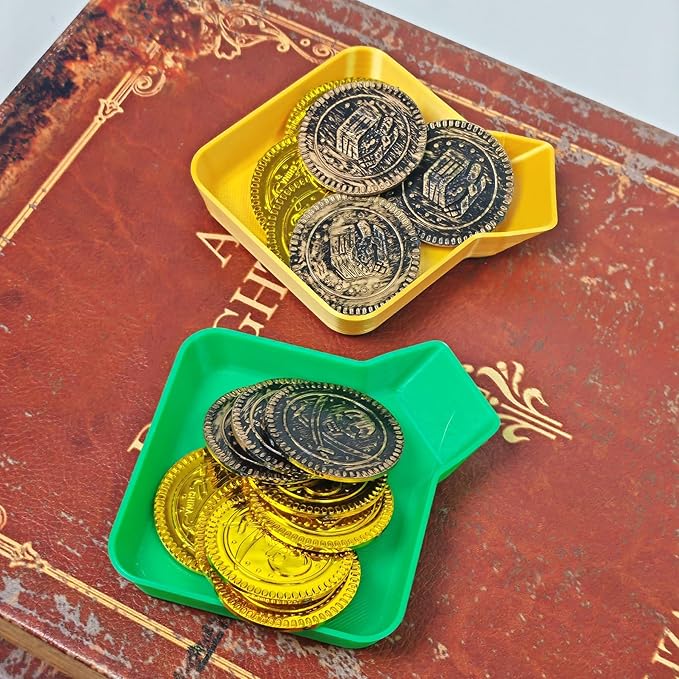 4-Piece Game Organizer Set - Multi-Color Chip & Token Trays for Board Games, Poker, Card Nights, Casino Party Supplies (4)