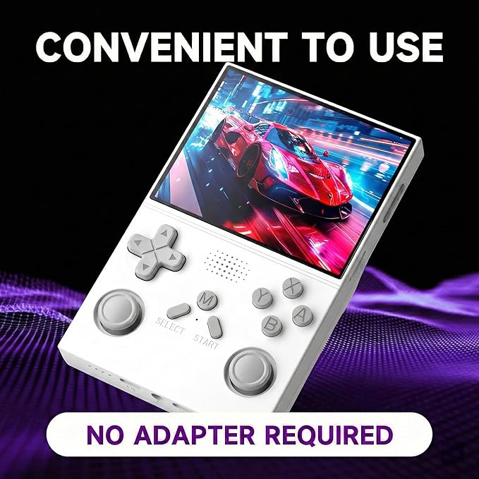 R40 Retro Handheld Game Console - Open Source System,3.5" IPS Screen, 18,000+ Classic Games, 128G TF Card, 3000mAh Battery, Portable Gaming Player for Travel, Retro Gaming Console, White
