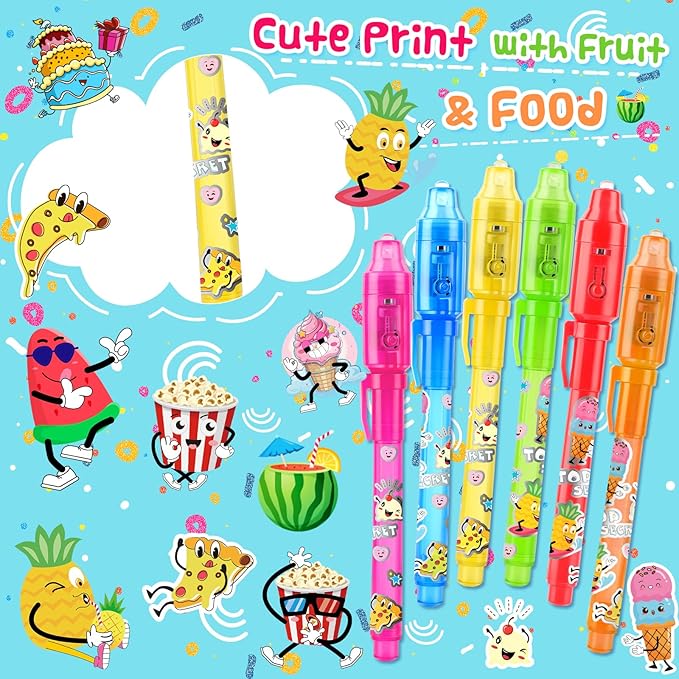 Joycover Invisible Ink Pen with UV Light for Kids, Party Favors for Kids 4-6 8-12, 12PCS Spy Pen Classroom Prizes School Supplies, Birthday Christmas Gift Toys Goody Bag Stuffers for Boys Girls