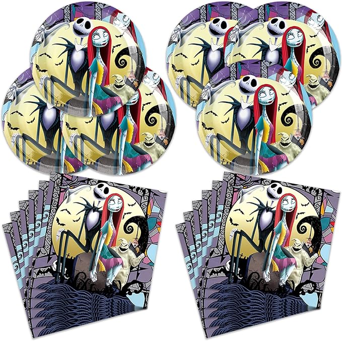 40Pack Before Christmas Birthday Party Supplies include 20 plates, 20 napkins for Before Christmas Party Decoration